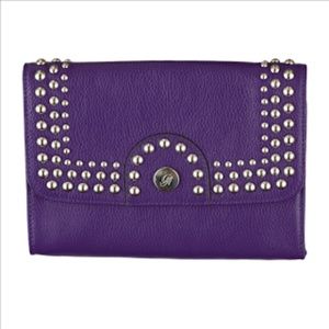 NWT Grace Adele Paige leather clutch/crossbody in grape